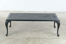 Load image into Gallery viewer, Summer Classics Black Cast Aluminum Lattice Outdoor Coffee Table
