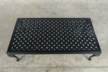 Load image into Gallery viewer, Summer Classics Black Cast Aluminum Lattice Outdoor Coffee Table
