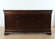 Load image into Gallery viewer, Sumter Furniture Dark Cherry Triple Dresser with Felt Lined Drawers
