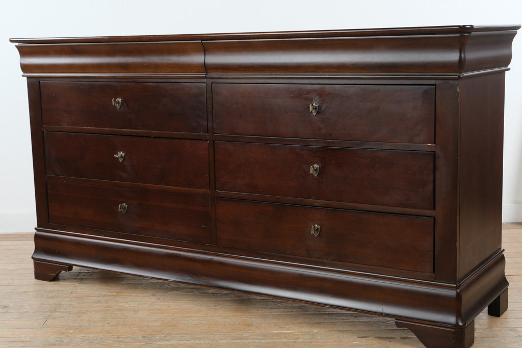 Sumter Furniture Dark Cherry Triple Dresser with Felt Lined Drawers
