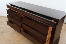 Load image into Gallery viewer, Sumter Furniture Dark Cherry Triple Dresser with Felt Lined Drawers
