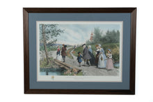 Load image into Gallery viewer, Sunday Morning in Sleepy Hollow by Jennie Brownscombe (After Etching by James S. King) – 43&quot; x 33.5&quot;
