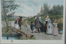 Load image into Gallery viewer, Sunday Morning in Sleepy Hollow by Jennie Brownscombe (After Etching by James S. King) – 43&quot; x 33.5&quot;
