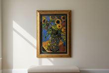 Load image into Gallery viewer, Vintage Baldwin Art Group Sunflowers Jae Dougall Framed Print 1980s Floral Vase Wall Art 35x47
