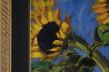 Load image into Gallery viewer, Vintage Baldwin Art Group Sunflowers Jae Dougall Framed Print 1980s Floral Vase Wall Art 35x47
