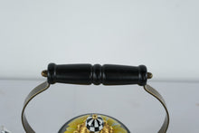 Load image into Gallery viewer, MacKenzie-Childs Sunflower 2-Quart Tea Kettle – Handcrafted Enamelware with Checkered Detailing
