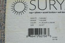 Load image into Gallery viewer, Surya Tuscany Shag Area Rug Blue Cream Abstract 9x12 Modern Plush
