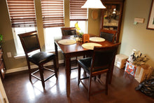 Load image into Gallery viewer, Counter Height Dining Table Set with 4 Leather-Back Chairs
