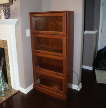Load image into Gallery viewer, Barrister-Style Bookcase with Glass Doors – Rich Cherry Finish
