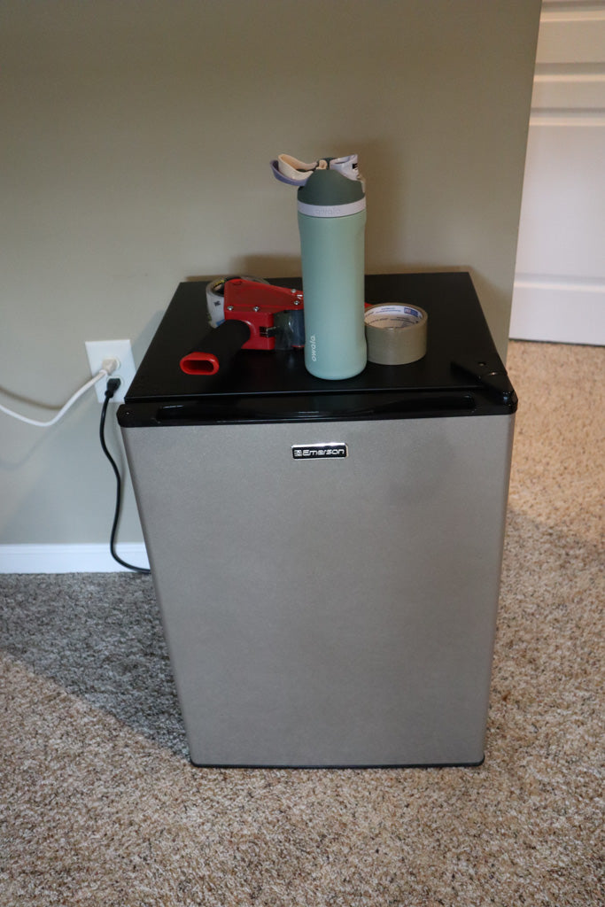 Emerson Compact Mini Fridge – 3.1 Cu. Ft. Refrigerator with Freezer, Stainless Look Finish