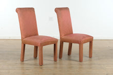 Load image into Gallery viewer, 42&quot; Round Glass Top Dining Set with Swan Base and 4 Parsons Chairs
