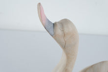 Load image into Gallery viewer, Vintage Carved Wood Swan Sculpture Pastel Folk Art 14 Inch
