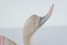Load image into Gallery viewer, Vintage Carved Wood Swan Sculpture Pastel Folk Art 14 Inch
