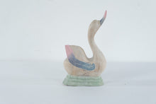 Load image into Gallery viewer, Vintage Carved Wood Swan Sculpture Pastel Folk Art 14 Inch
