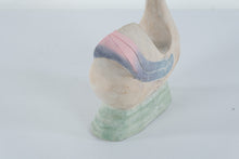 Load image into Gallery viewer, Vintage Carved Wood Swan Sculpture Pastel Folk Art 14 Inch
