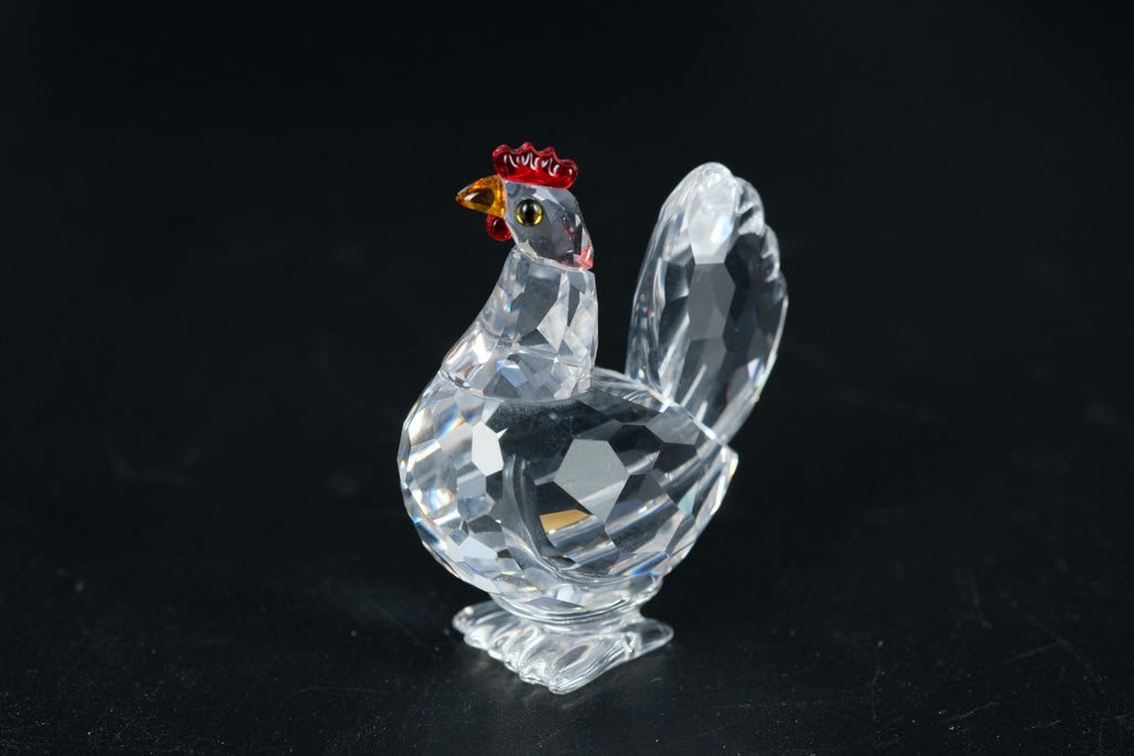 Swarovski Crystal Hen Figurine with Box – Retired Farmyard Friends Series,