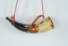 Load image into Gallery viewer, Vintage Swiss Cow Horn Flask Souvenir Made in Switzerland 7 Inch

