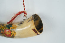 Load image into Gallery viewer, Vintage Swiss Cow Horn Flask Souvenir Made in Switzerland 7 Inch
