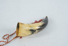 Load image into Gallery viewer, Vintage Swiss Cow Horn Flask Souvenir Made in Switzerland 7 Inch
