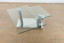 Load image into Gallery viewer, Modern Rotating Tempered Glass Coffee Table with Polished Stainless Steel Base
