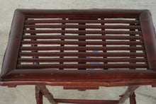 Load image into Gallery viewer, Pair of Folding Bamboo Tray Tables in Dark Walnut Finish
