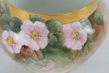 Load image into Gallery viewer, Antique T&amp;V Limoges France Hand-Painted Bowl – Pink Wild Roses &amp; Gold Rim – Early 1900s Porcelain Art

