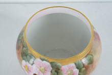 Load image into Gallery viewer, Antique T&amp;V Limoges France Hand-Painted Bowl – Pink Wild Roses &amp; Gold Rim – Early 1900s Porcelain Art
