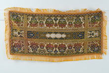Load image into Gallery viewer, Vintage Middle Eastern Textile Wall Hanging – Metallic Embroidered Floral &amp; Script Design, Fringed
