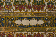 Load image into Gallery viewer, Vintage Middle Eastern Textile Wall Hanging – Metallic Embroidered Floral &amp; Script Design, Fringed
