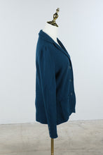 Load image into Gallery viewer, Talbots Pure Merino Wool Navy Knit Blazer Jacket Small
