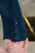 Load image into Gallery viewer, Talbots Pure Merino Wool Navy Knit Blazer Jacket Small
