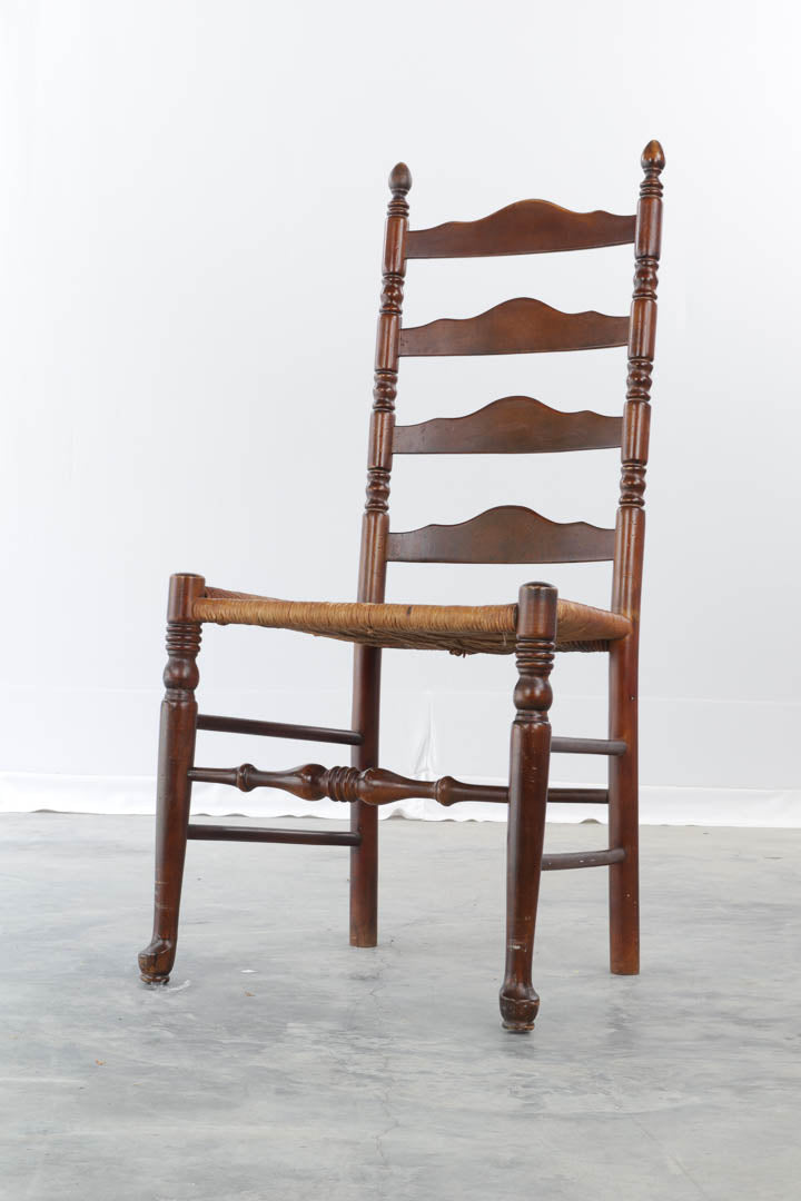 Tall 4 Rung Ladder Back Chair with Rush Seat