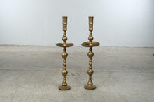 Load image into Gallery viewer, Pair Tall Brass Floor Candlesticks 40 Inch Church Altar Candle Holders
