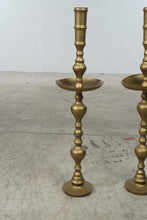 Load image into Gallery viewer, Pair Tall Brass Floor Candlesticks 40 Inch Church Altar Candle Holders
