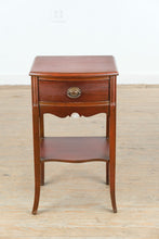 Load image into Gallery viewer, Vintage Mahogany Tall Nightstand with Drawer and Lower Shelf

