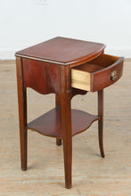 Load image into Gallery viewer, Vintage Mahogany Tall Nightstand with Drawer and Lower Shelf
