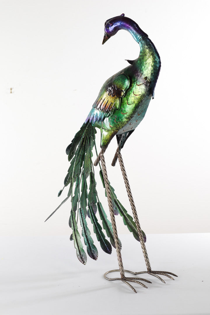Tall Metal Peacock