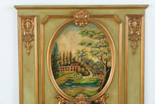 Load image into Gallery viewer, Italian Style Trumeau Mirror Painted Landscape Green Gold 60 Inch
