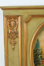 Load image into Gallery viewer, Italian Style Trumeau Mirror Painted Landscape Green Gold 60 Inch
