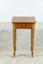 Load image into Gallery viewer, Tall Antique Pine One Drawer Side Table with Turned Legs
