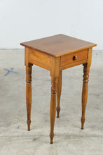 Load image into Gallery viewer, Tall Antique Pine One Drawer Side Table with Turned Legs
