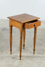 Load image into Gallery viewer, Tall Antique Pine One Drawer Side Table with Turned Legs
