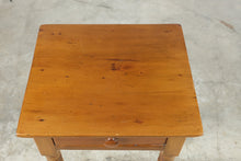 Load image into Gallery viewer, Tall Antique Pine One Drawer Side Table with Turned Legs
