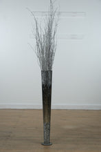 Load image into Gallery viewer, Tall Mosaic Glass Floor Vase with Silver Glitter Branches
