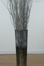 Load image into Gallery viewer, Tall Mosaic Glass Floor Vase with Silver Glitter Branches
