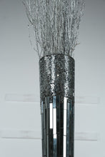 Load image into Gallery viewer, Tall Mosaic Glass Floor Vase with Silver Glitter Branches
