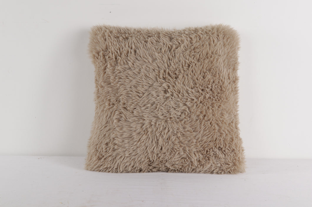 Tan Fuzzy pillow