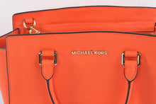 Load image into Gallery viewer, Michael Kors Selma Orange Saffiano Leather Satchel Shoulder Bag
