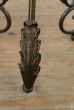 Load image into Gallery viewer, Round Metal Tassel Accent Table with Scroll Base

