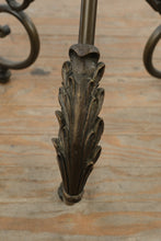 Load image into Gallery viewer, Round Metal Tassel Accent Table with Scroll Base

